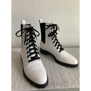 Senso Jackson Combat Shoe Boots White High Top Ankle Gothc Whimsigoth 40 US 9.5